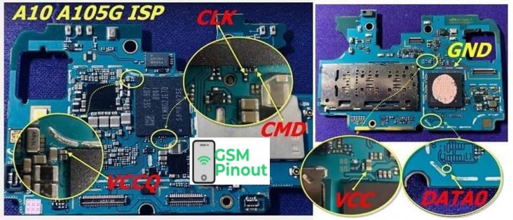 Samsung A10 SM-A105G ISP(EMMC) Pinout For EMMC Programming Flashing And Remove FRP Lock.jpg